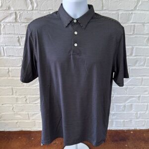 johnnie-O Black & Gray Striped Men's Polo